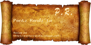 Pentz Renáta névjegykártya